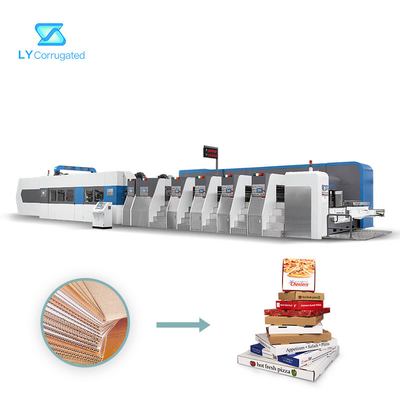 PLC Control Flexo Printer Slotter Machine ، آلة تغليف علب الكرتون الدوارة